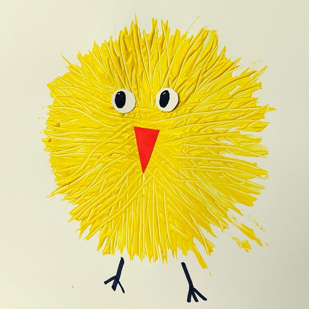 a homemade fork painted chick!