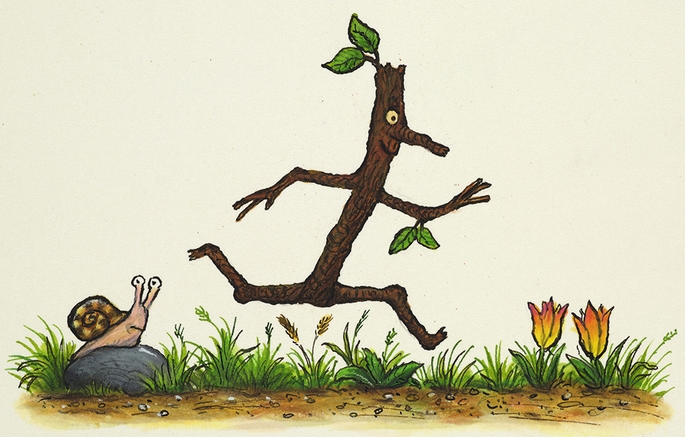 Illustration of a stick man running