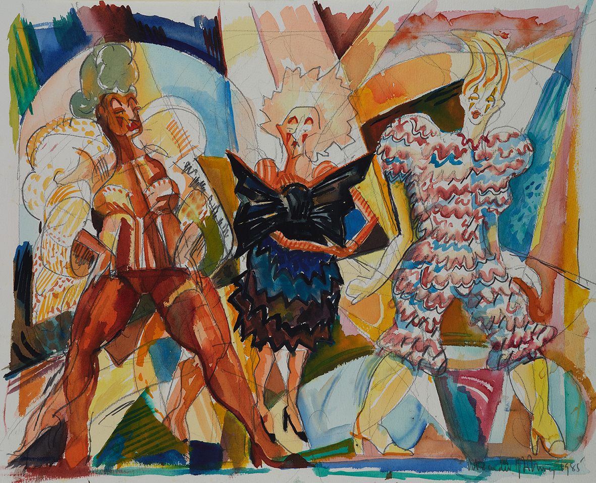 A Hollweg watercolour called ‘The Comedy of Errors’ – The Three Women.
