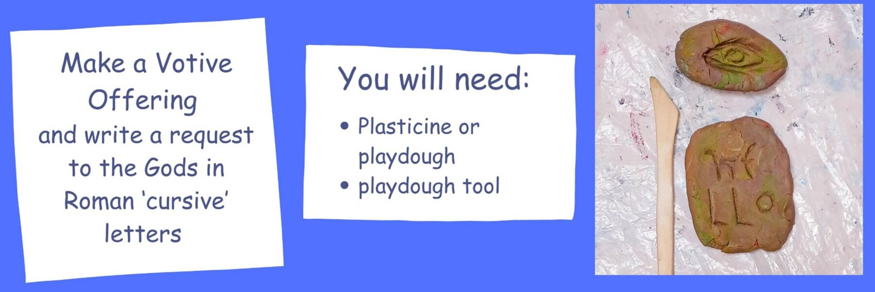 You will need:
Plasticine or playdough
Playdough tool