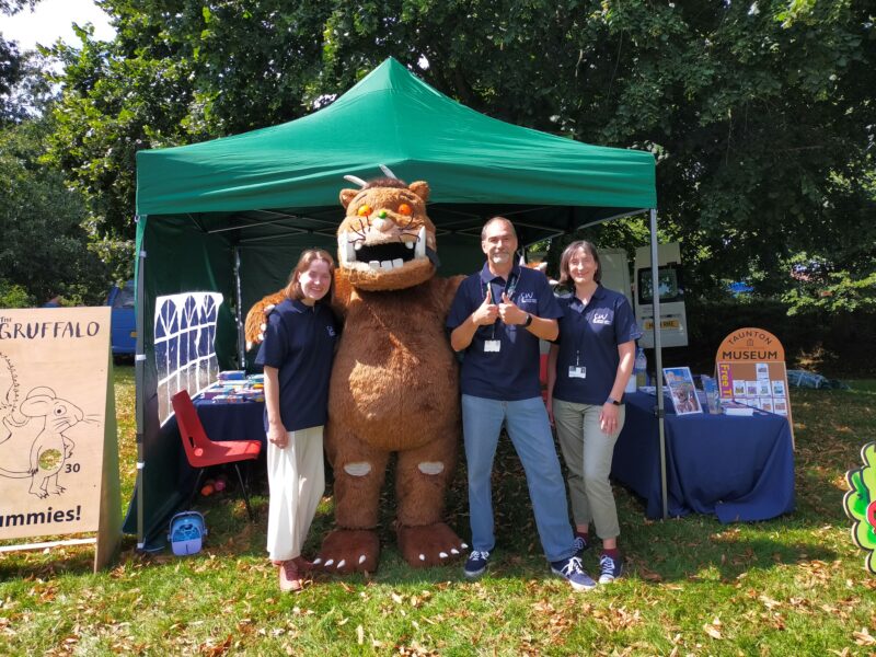 Team standing in front of gazebo.